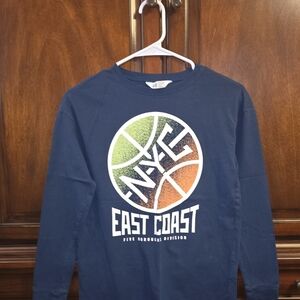 H&M Kids Long Sleeve Shirt - Navy with Graphic